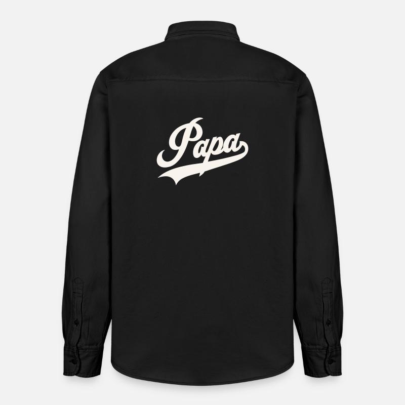 Klassisches Papa-Skript - Relaxed Fit Unisex Organic Hemd von Stanley/Stella - washed Black