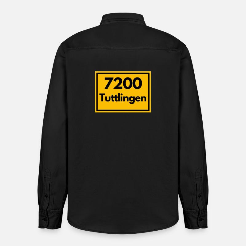 OLD POSTCODE POSTCODE RETRO 7200 TUTTLINGEN - Relaxed Fit Unisex Organic Shirt by Stanley/Stella - washed black