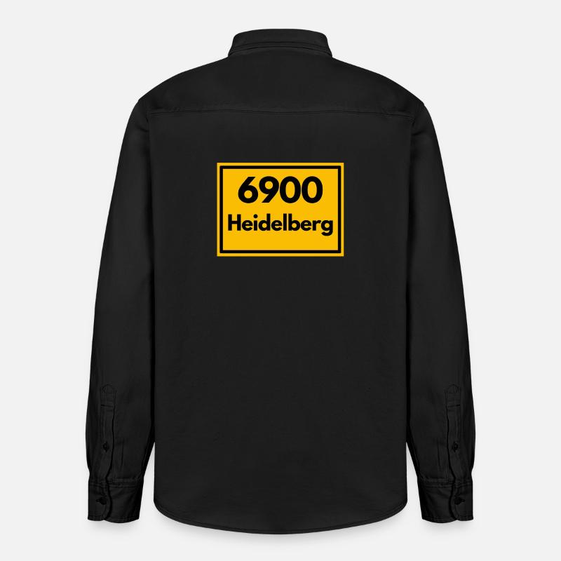 OLD POSTCODE POSTCODE RETRO 6900 HEIDELBERG - Relaxed Fit Unisex Organic Shirt by Stanley/Stella - washed black