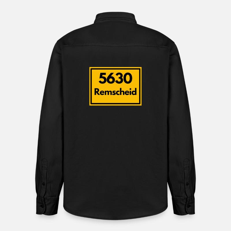 OLD POSTCODE POSTCODE 5630 REMSCHEID - BERGISCH - Relaxed Fit Unisex Organic Shirt by Stanley/Stella - washed black