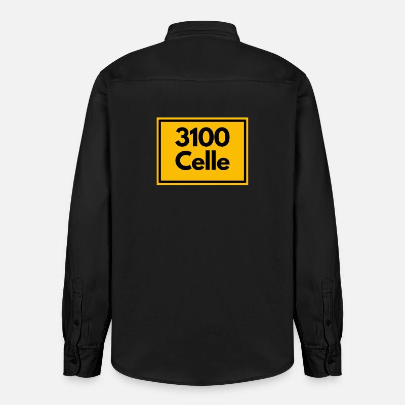 OLD POSTCODE POSTCODE RETRO 3100 CELLE - Relaxed Fit Unisex Organic Shirt by Stanley/Stella - washed black