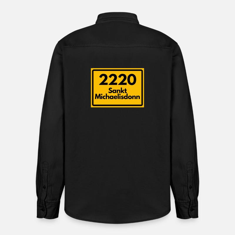 OLD POSTCODE POSTCODE 2220 SANKT MICHAELISDONN - Relaxed Fit Unisex Organic Shirt by Stanley/Stella - washed black