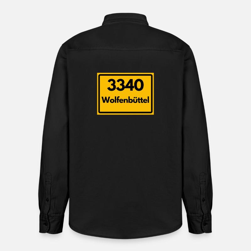 OLD POSTCODE POSTCODE RETRO 3340 WOLFENBÜTTEL - Relaxed Fit Unisex Organic Shirt by Stanley/Stella - washed black