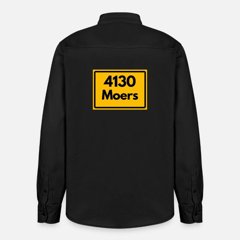 ANCIEN CODE POSTAL RÉTRO 4130 MOERS - Chemise unisexe coupe décontractée bio Stanley/Stella - noir délavé