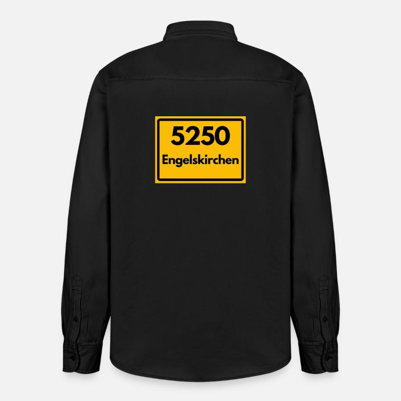 OLD POSTCODE POSTCODE RETRO 5250 ENGELSKIRCHEN - Relaxed Fit Unisex Organic Shirt by Stanley/Stella - washed black