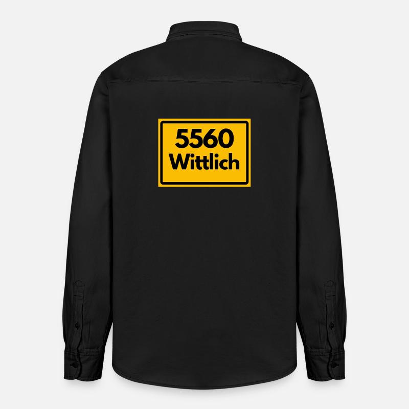 ANCIEN CODE POSTAL RETRO 5560 WITTLICH - Chemise unisexe coupe décontractée bio Stanley/Stella - noir délavé