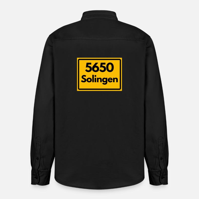 ANCIEN CODE POSTAL RETRO 5650 SOLINGEN - Chemise unisexe coupe décontractée bio Stanley/Stella - noir délavé
