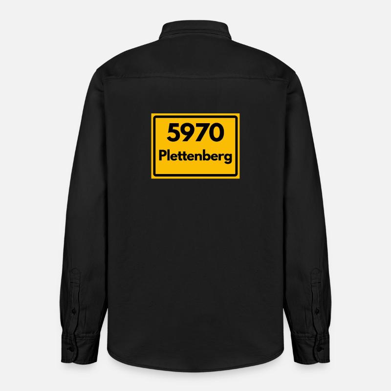 OLD POSTCODE POSTCODE RETRO 5970 PLETTENBERG - Relaxed Fit Unisex Organic Shirt by Stanley/Stella - washed black