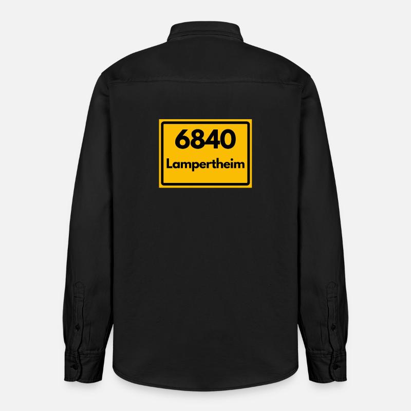 OLD POSTCODE POSTCODE RETRO 6840 LAMPERTHEIM - Relaxed Fit Unisex Organic Shirt by Stanley/Stella - washed black