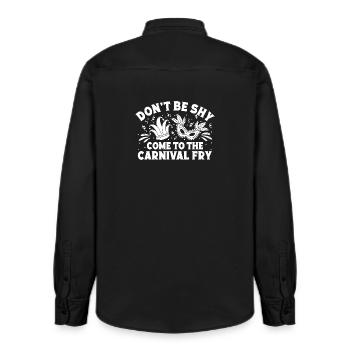 Circus Graphic Come To The Carnival Fry Circus - Relaxed Fit Unisex Organic Shirt by Stanley/Stella - washed black - Back - AI Model Male 178 light (178cm)