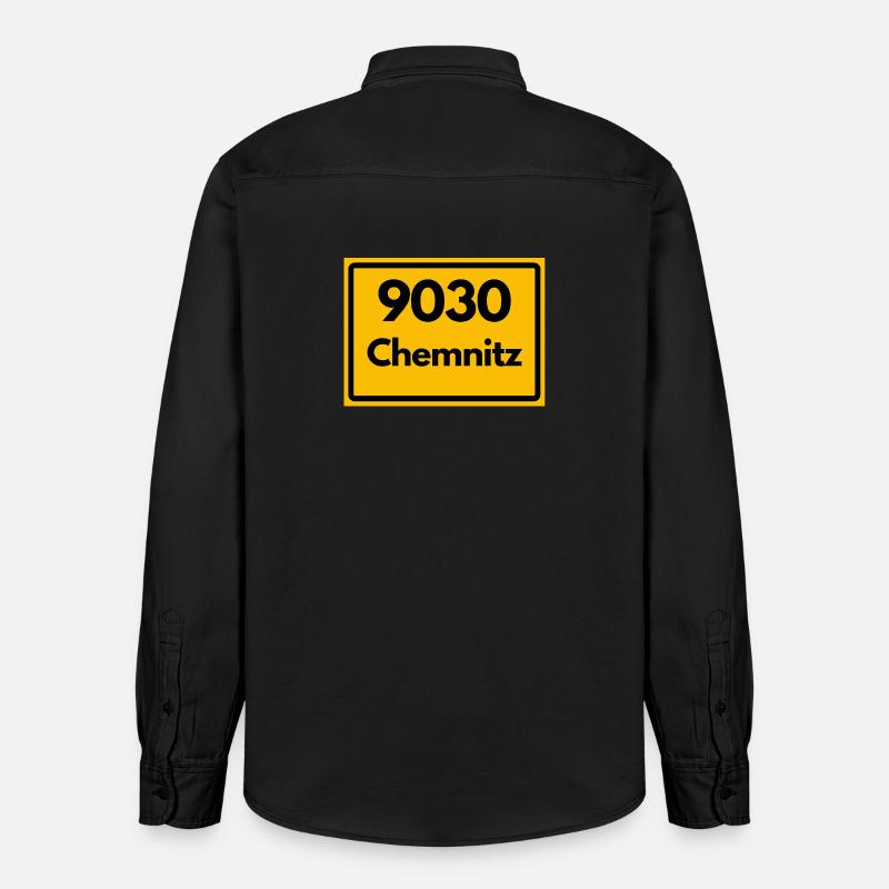 9030 PLZ SACHSEN CHEMNITZ ALTE POSTLEITZAHL - Relaxed Fit Unisex Organic Hemd von Stanley/Stella - washed Black