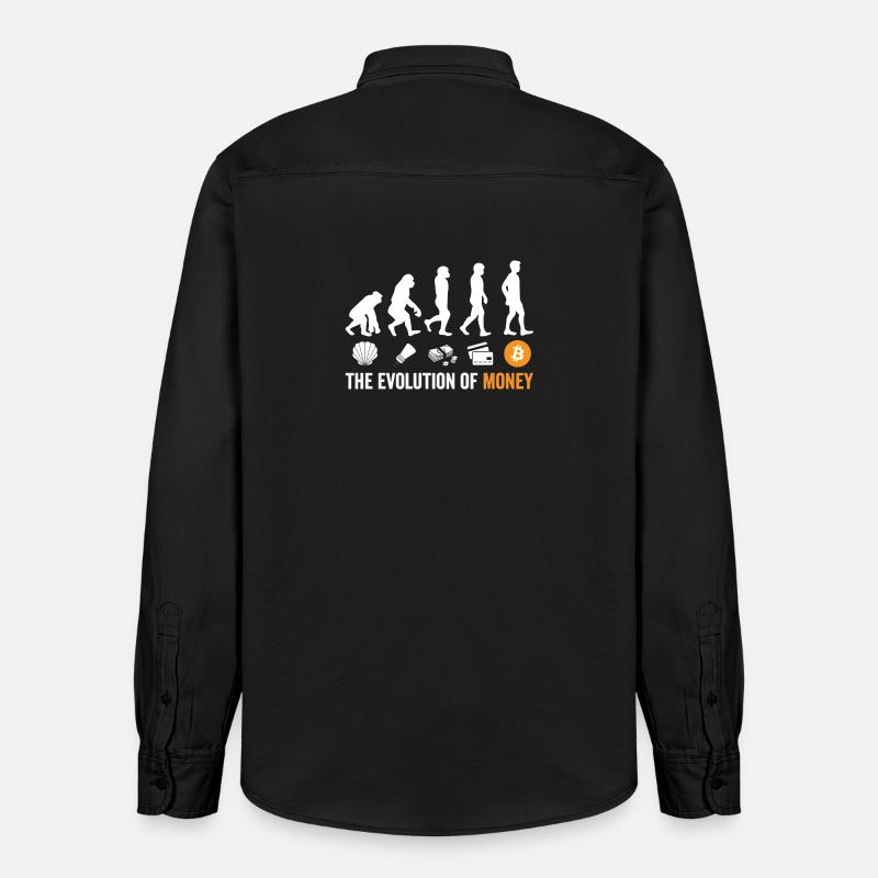 Evolution de l’argent bitcoin - Chemise unisexe coupe décontractée bio Stanley/Stella - noir délavé