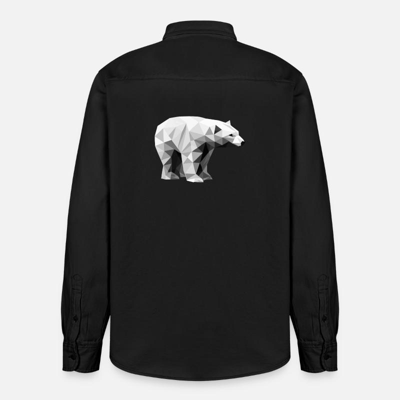 Geometrischer Eisbär | Low-Poly-Arktis-Tier - Relaxed Fit Unisex Organic Hemd von Stanley/Stella - washed Black