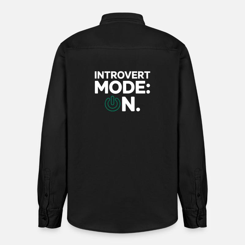 Mode introverti activé – Drôle de proverbe - Chemise unisexe coupe décontractée bio Stanley/Stella - noir délavé