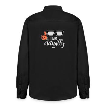 À un vrai nerd drôle qui dit logo - Chemise unisexe coupe décontractée bio Stanley/Stella - noir délavé - Dos - AI Model Male 178 light (178cm)