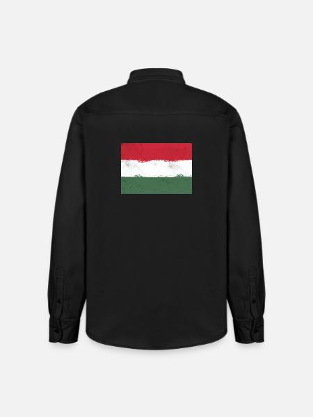 Flag of Hungary - Relaxed Fit Unisex Organic Shirt by Stanley/Stella - washed black