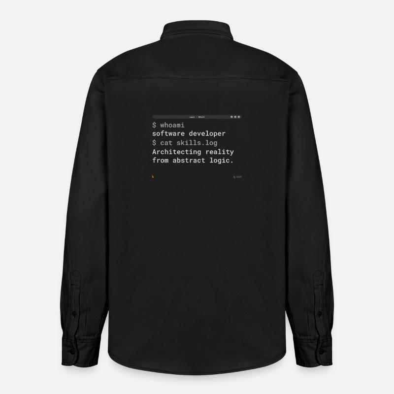 Software Developer Coding Terminal Shirt - Relaxed Fit Unisex Organic Shirt by Stanley/Stella - washed black