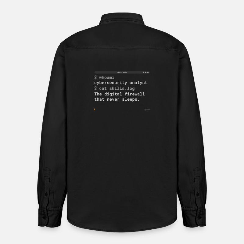 Cybersecurity Analyst Terminal - IT Gift - Relaxed Fit Unisex Organic Hemd von Stanley/Stella - washed Black