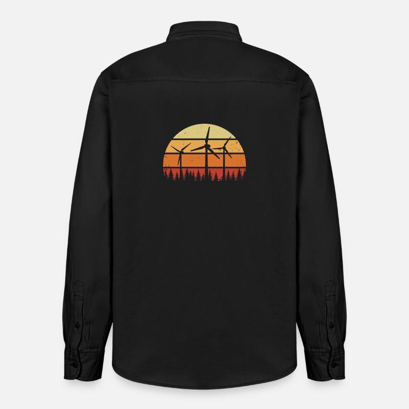 Éoliennes Éoliennes Éoliennes Éoliennes - Chemise unisexe coupe décontractée bio Stanley/Stella - noir délavé