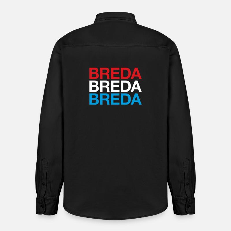 BREDA Pays-Bas Drapeau Pays-Bas - Chemise unisexe coupe décontractée bio Stanley/Stella - noir délavé