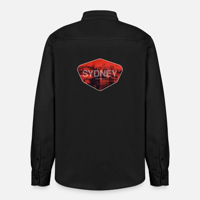 Sydney Retro Skyline Imprimé - Chemise unisexe coupe décontractée bio Stanley/Stella - noir délavé