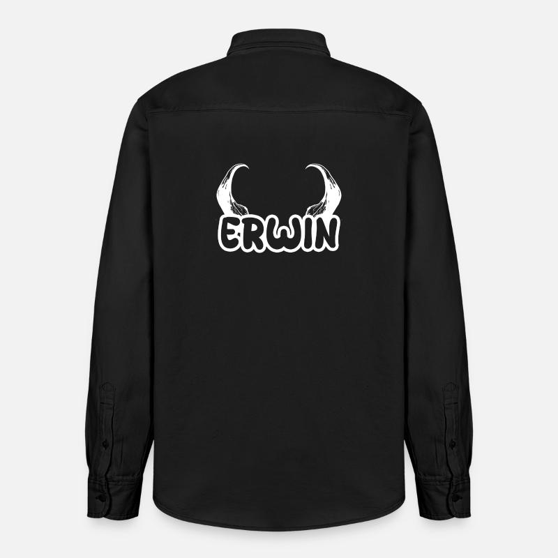 Erwin dans le rôle d'Erwin - Chemise unisexe coupe décontractée bio Stanley/Stella - noir délavé