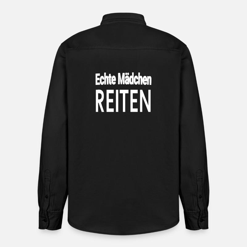 Pferde - Relaxed Fit Unisex Organic Hemd von Stanley/Stella - washed Black