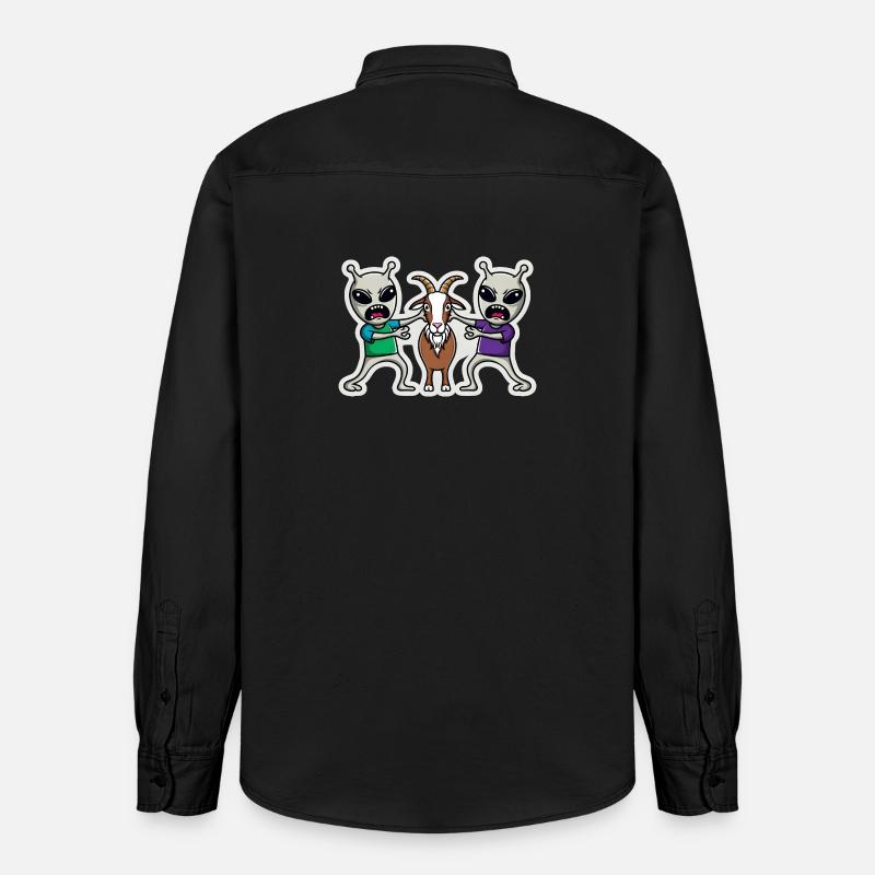 Ramasseur extraterrestre : Chèvre - Chemise unisexe coupe décontractée bio Stanley/Stella - noir délavé
