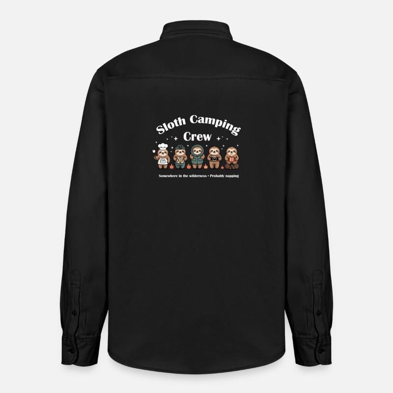 Équipe de camping paresseux - Chemise unisexe coupe décontractée bio Stanley/Stella - noir délavé