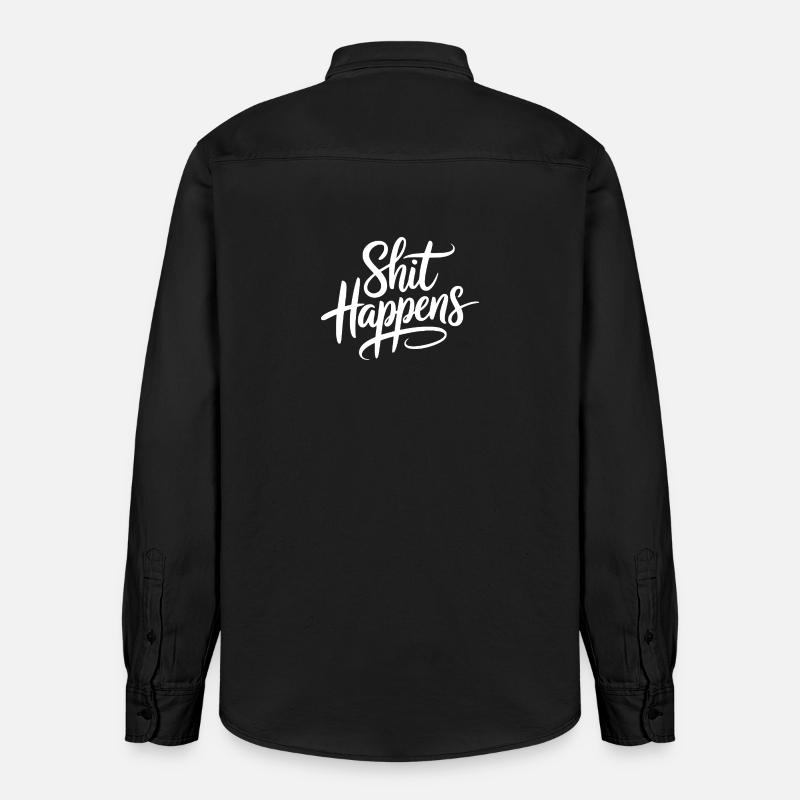 Déclaration « la merde arrive » - Chemise unisexe coupe décontractée bio Stanley/Stella - noir délavé