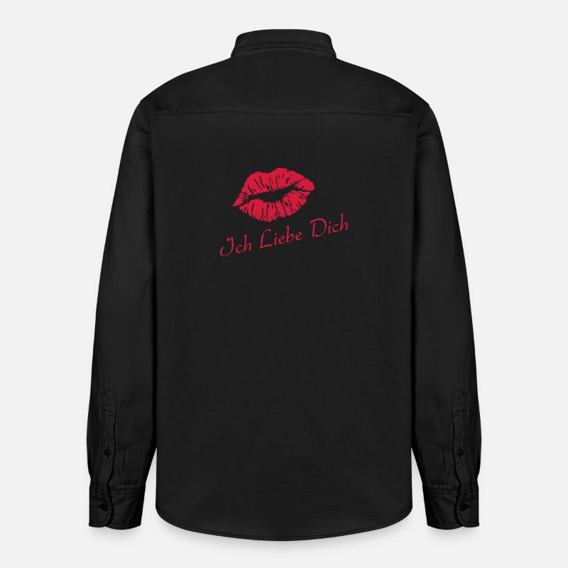 Je t'aime - Chemise unisexe coupe décontractée bio Stanley/Stella - noir délavé