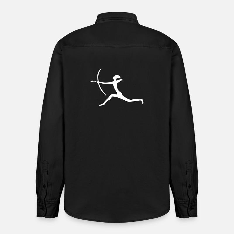 Chasseurs avec flèche et arc - Chemise unisexe coupe décontractée bio Stanley/Stella - noir délavé
