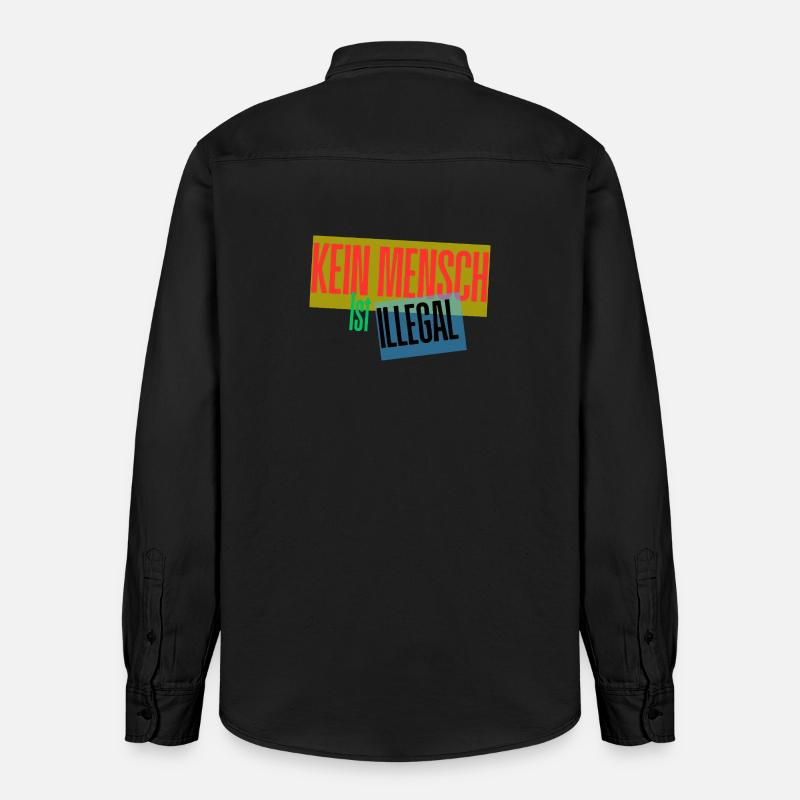Personne n’est un design de protestation illégal - Chemise unisexe coupe décontractée bio Stanley/Stella - noir délavé