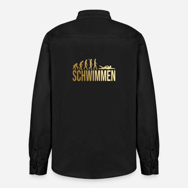 Evolution Schwimmen - Relaxed Fit Unisex Organic Hemd von Stanley/Stella - washed Black