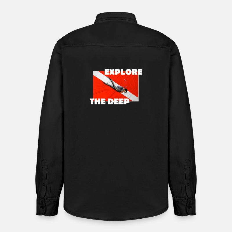 EXPLORE THE DEEP - Relaxed Fit Unisex Organic Hemd von Stanley/Stella - washed Black