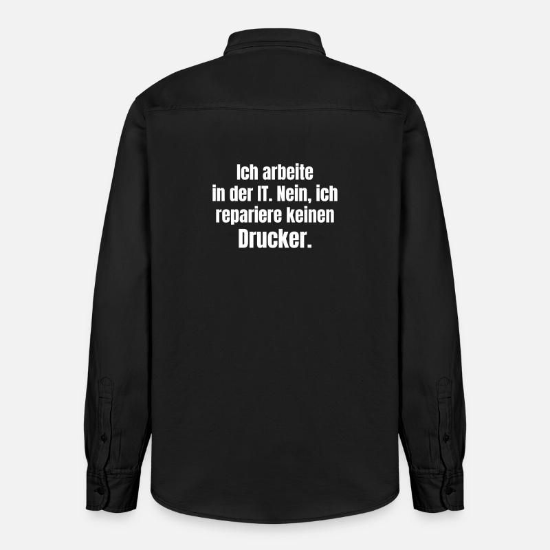Je travaille dans l’informatique – Druckerheld - Chemise unisexe coupe décontractée bio Stanley/Stella - noir délavé