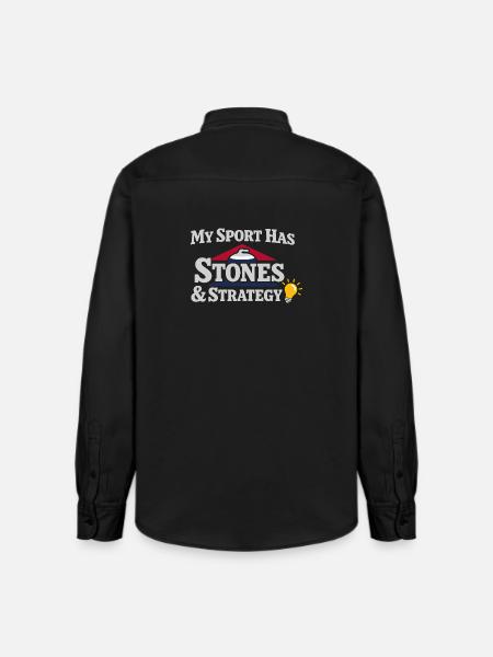 Curling Funny Sweep Hard Broom Cardio - Relaxed Fit Unisex Organic Shirt by Stanley/Stella - washed black