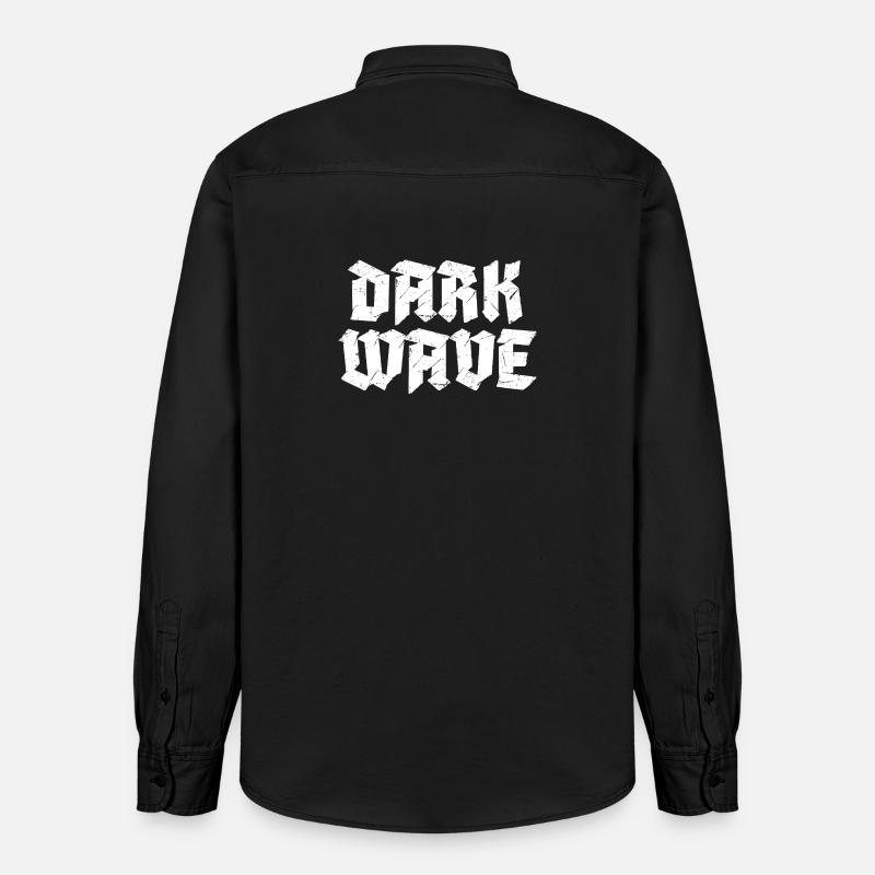 Dark-Wave-Typografie-Logodesign - Relaxed Fit Unisex Organic Hemd von Stanley/Stella - washed Black