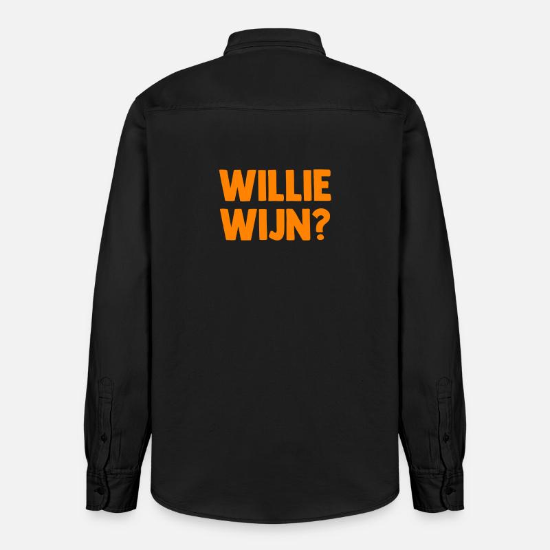 Willie Wijn ? - Pays-Bas Pays-Bas - Chemise unisexe coupe décontractée bio Stanley/Stella - noir délavé