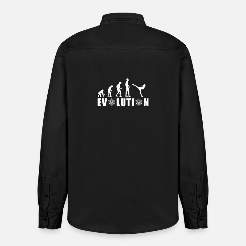 EVOLUTION EISKUNSTLAUF WINTER SCHNEE - Relaxed Fit Unisex Organic Hemd von Stanley/Stella - washed Black