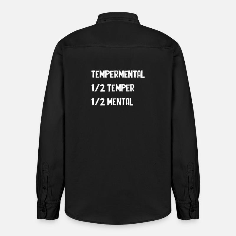 Tempermental split-typografi - Stanley/Stella unisex arbejdsskjorte - washed black
