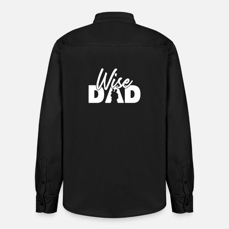 Wise Dad Silhouette Vaterschaft Elternschaft - Relaxed Fit Unisex Organic Hemd von Stanley/Stella - washed Black
