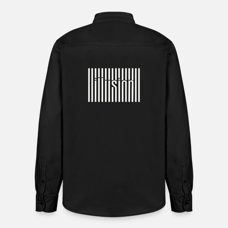 Illusion du code-barres - Chemise unisexe coupe décontractée bio Stanley/Stella - noir délavé