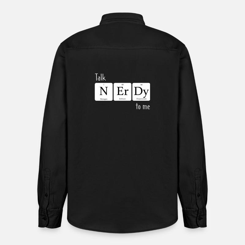 Elements Talk nerdy to me - Relaxed Fit Unisex Organic Hemd von Stanley/Stella - washed Black