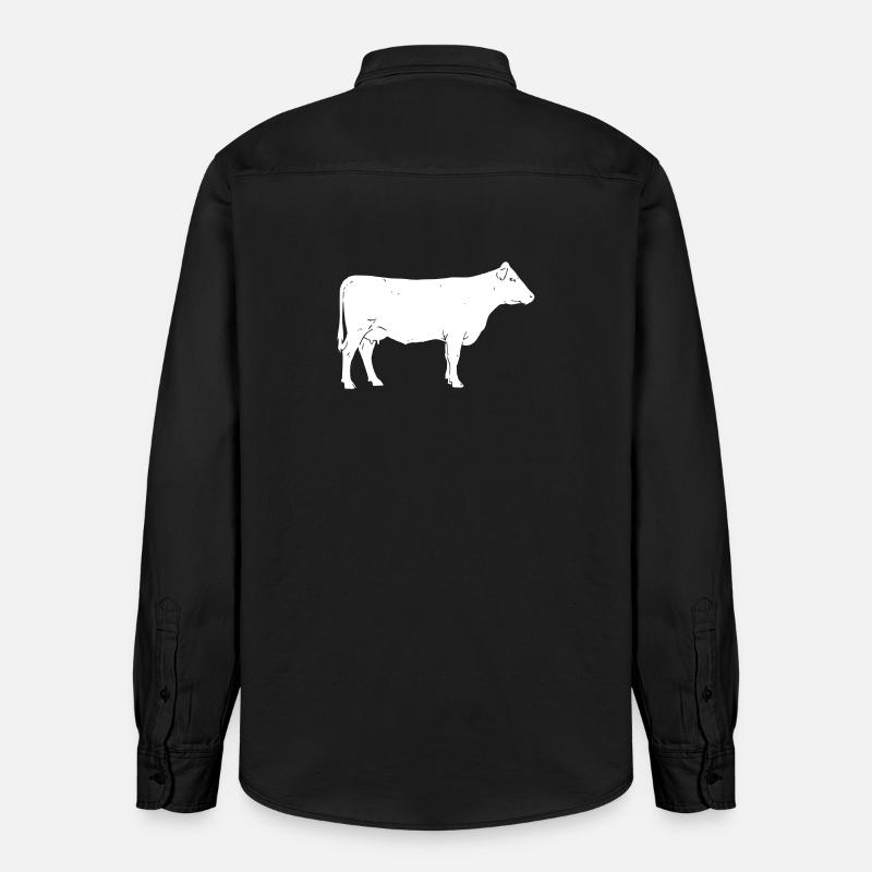 Ferme bovine Vector Élevage - Chemise unisexe coupe décontractée bio Stanley/Stella - noir délavé