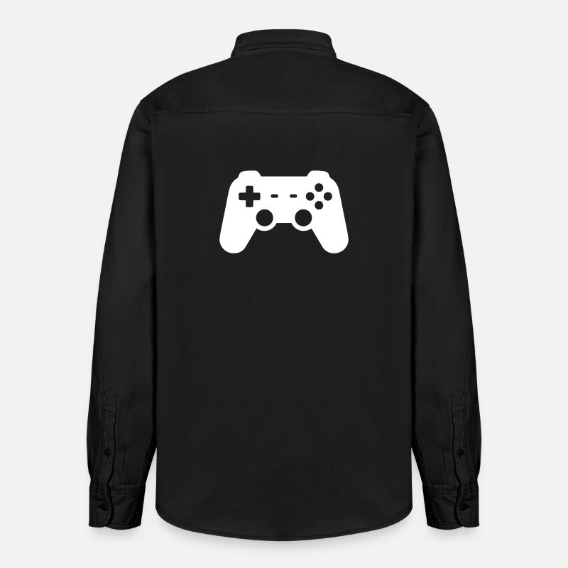 Controller Silhouette Icon - Relaxed Fit Unisex Organic Hemd von Stanley/Stella - washed Black