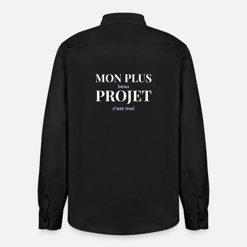 Mon Plus Beau Projet — C'est Moi - Chemise unisexe coupe décontractée bio Stanley/Stella - noir délavé
