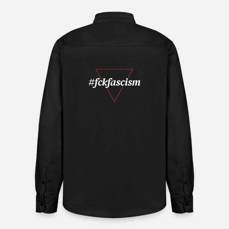 #fckfascism | Conception d’une déclaration politique - Chemise unisexe coupe décontractée bio Stanley/Stella - noir délavé