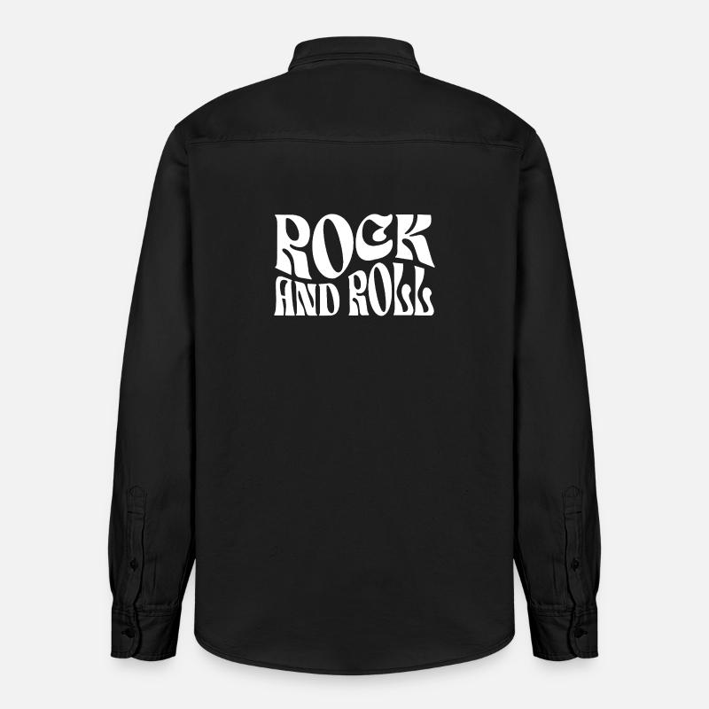 Impression typographique rock rétro - Chemise unisexe coupe décontractée bio Stanley/Stella - noir délavé