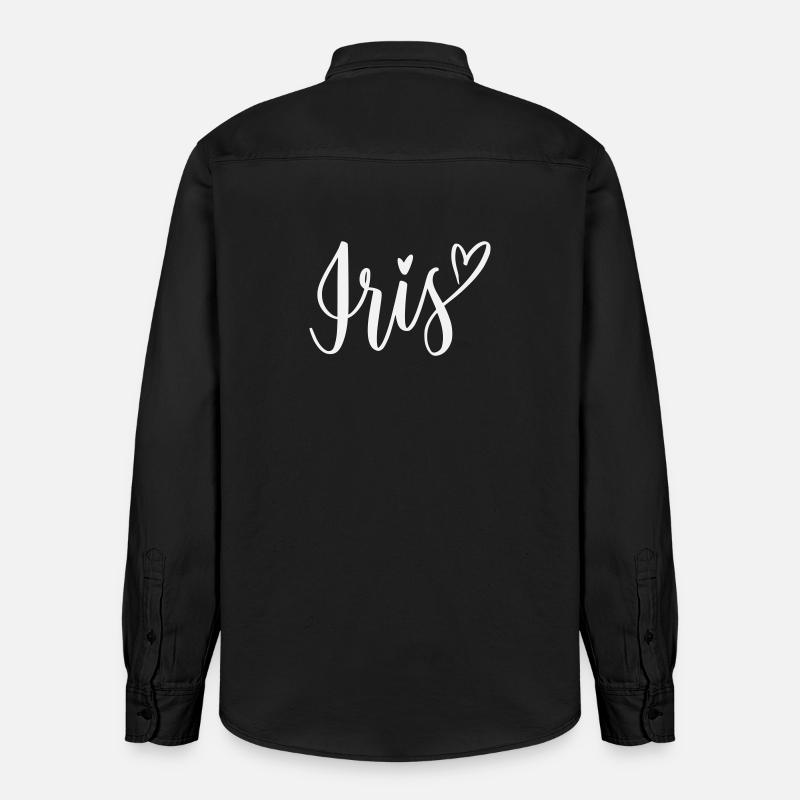 Iris Herz Schriftzug - Relaxed Fit Unisex Organic Hemd von Stanley/Stella - washed Black